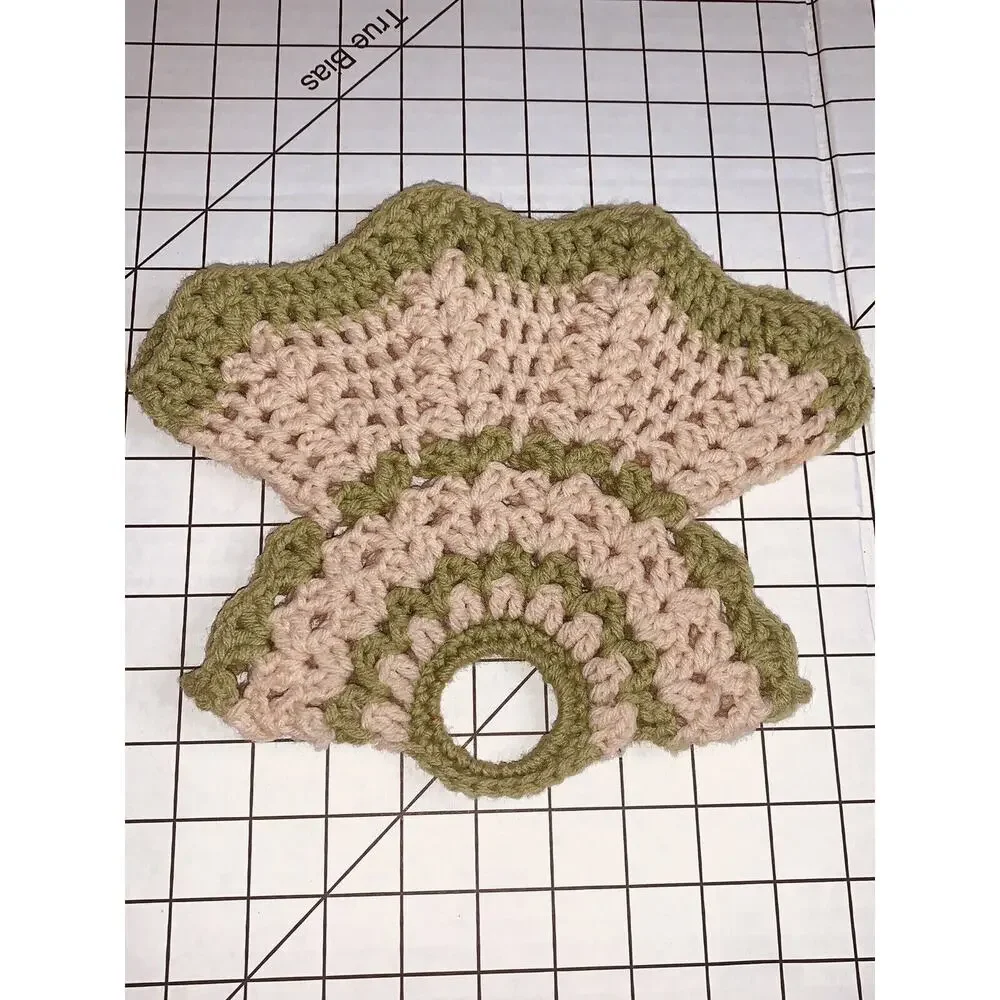 Vtg Crochet Dress Many Uses Potholder Trivet Wine Dish Bottle 8.5